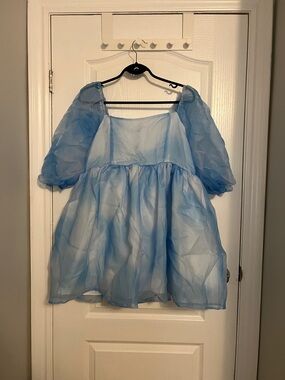 Selkie Inspired Puff Sleeved Mini Dress